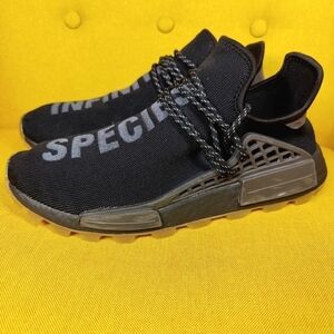 Adidas NMD Human Race Trail x Pharrell Williams Black Sneakers Mens Shoe Sz 10.5